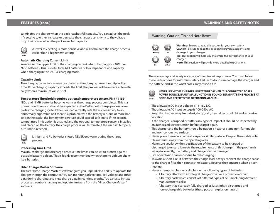HITEC X1 Touch: AC/DC, Multi-Chemistry, Touch Screen Battery Charger User Manual | Page 5 / 15