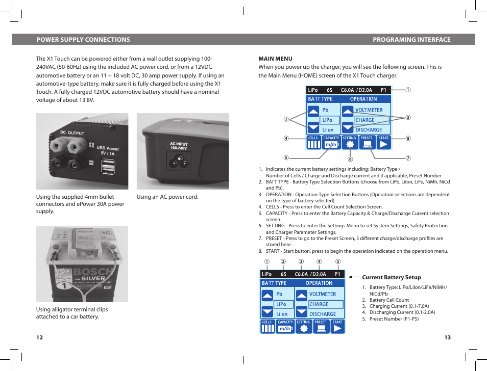HITEC X1 Touch: AC/DC, Multi-Chemistry, Touch Screen Battery Charger User Manual | Page 7 / 15