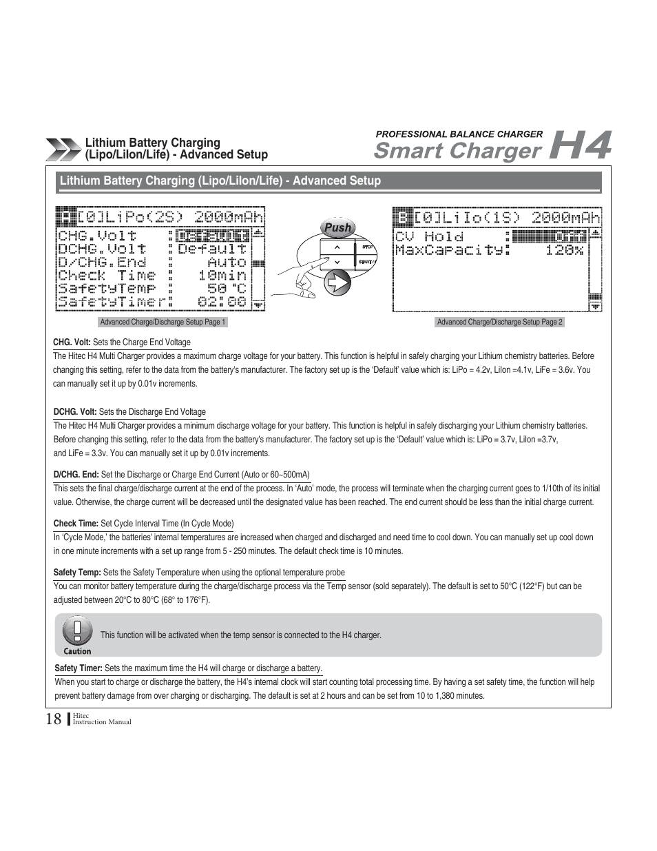 HITEC H4: DC/DC, Four-Port Multi-Charger User Manual | Page 18 / 38