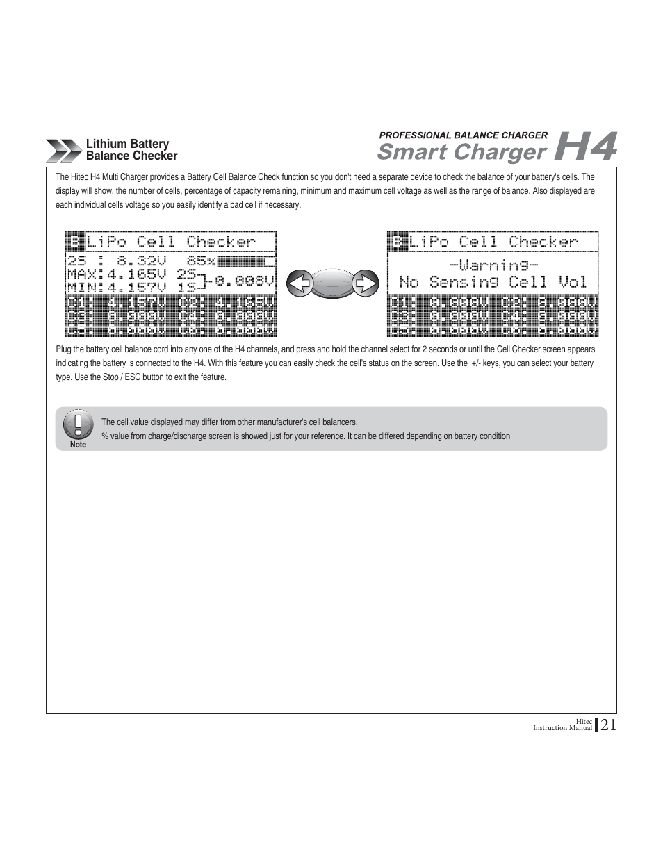HITEC H4: DC/DC, Four-Port Multi-Charger User Manual | Page 21 / 38