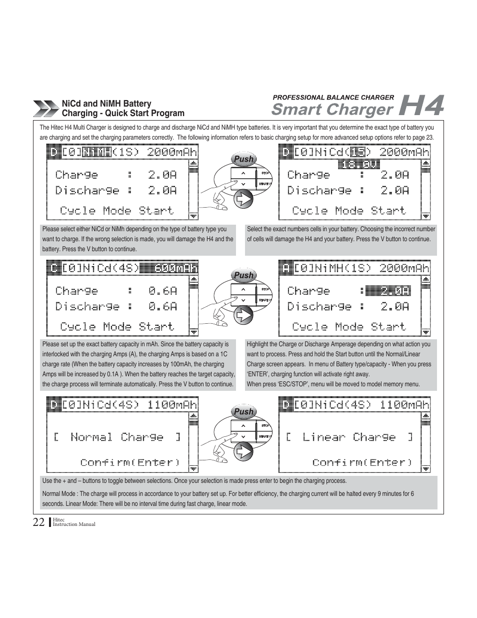 HITEC H4: DC/DC, Four-Port Multi-Charger User Manual | Page 22 / 38