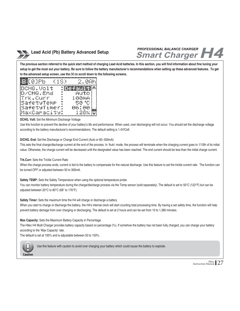 Gcf#ekf 2d $cvvgt[#fxcpegf5gvwr | HITEC H4: DC/DC, Four-Port Multi-Charger User Manual | Page 27 / 38