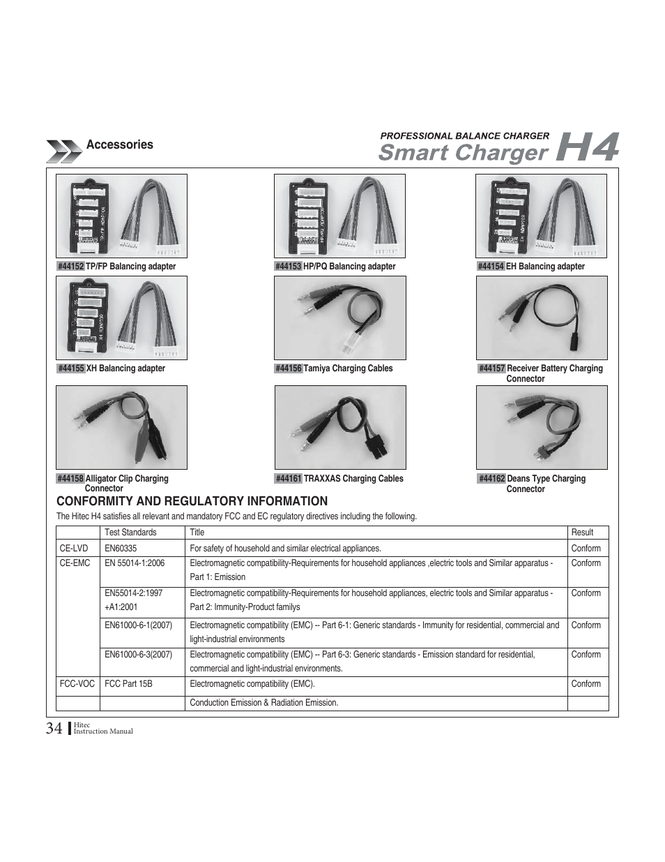 HITEC H4: DC/DC, Four-Port Multi-Charger User Manual | Page 34 / 38