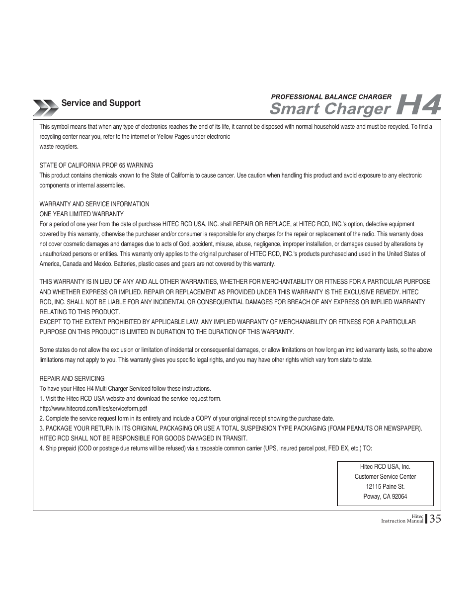 5gtxkegcpf5wrrqtv | HITEC H4: DC/DC, Four-Port Multi-Charger User Manual | Page 35 / 38