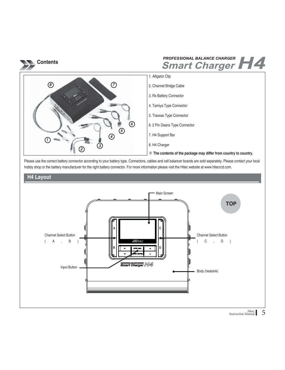 HITEC H4: DC/DC, Four-Port Multi-Charger User Manual | Page 5 / 38