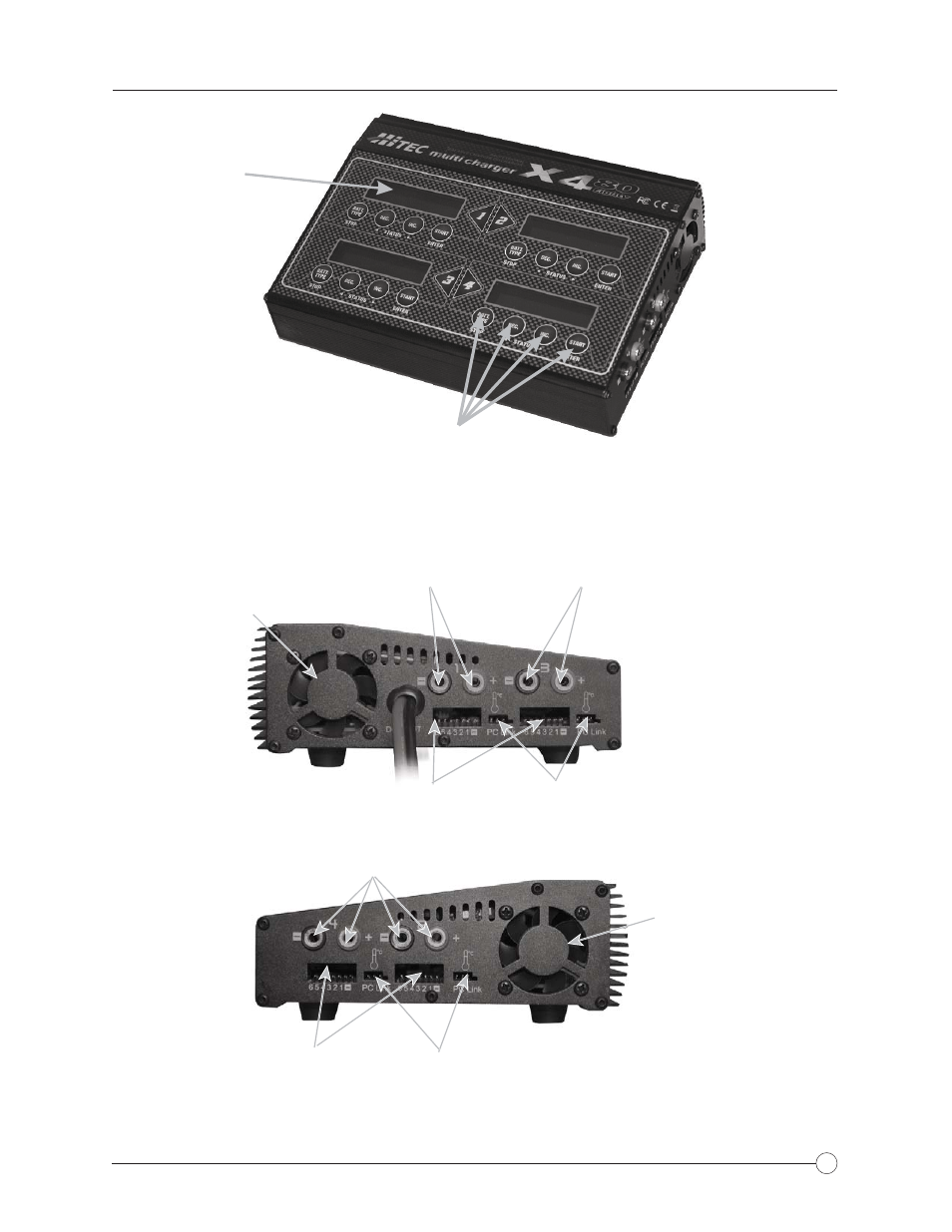 Charger layout | HITEC X4-Eighty: DC/DC, Four Port Multi-Charger User Manual | Page 5 / 28