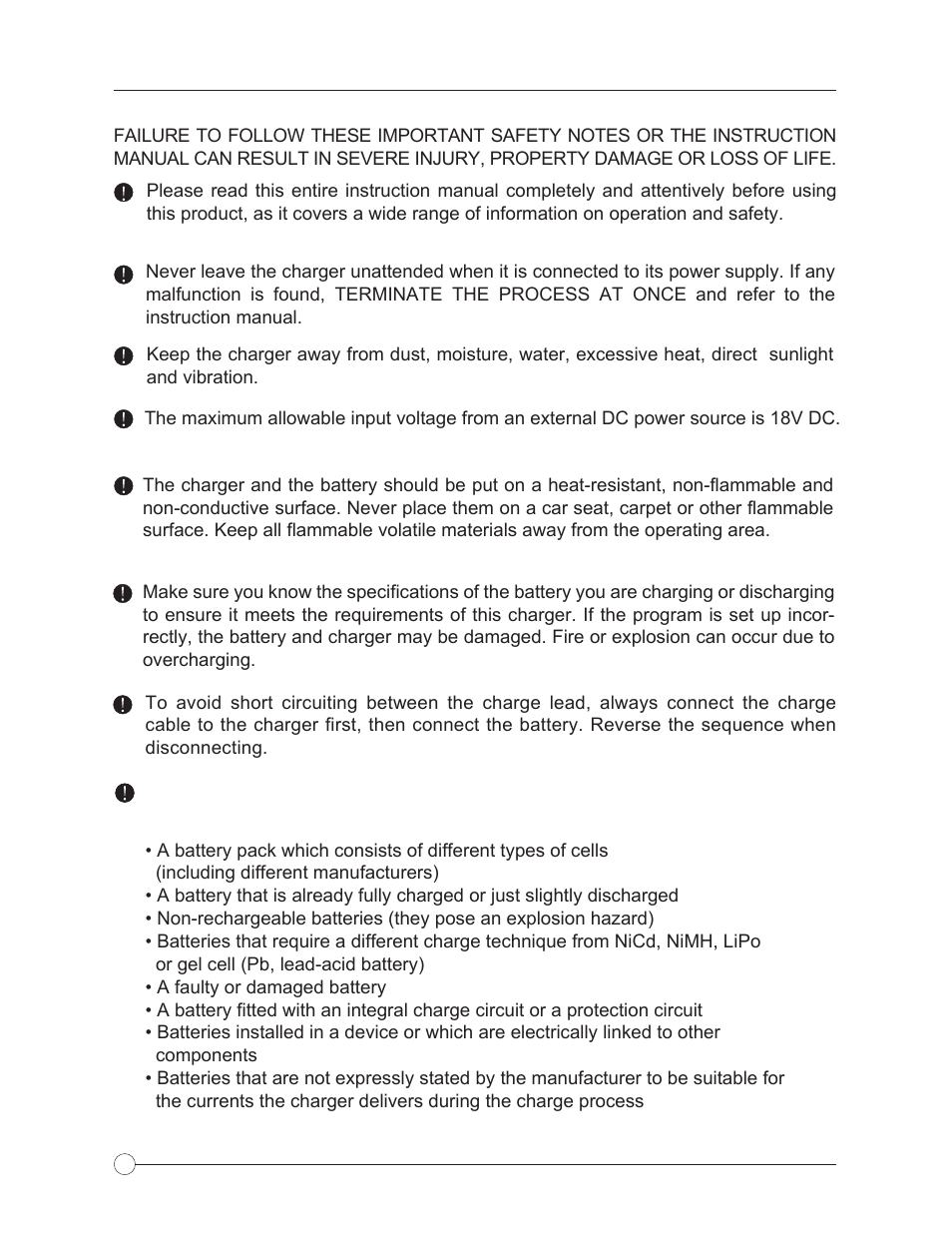 Warnings and safety information | HITEC X4-Eighty: DC/DC, Four Port Multi-Charger User Manual | Page 8 / 28