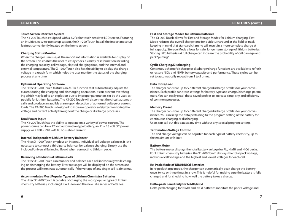 HITEC X1-200 Touch: DC/DC, Multi-Chemistry, Touch Screen Battery Charger User Manual | Page 4 / 15