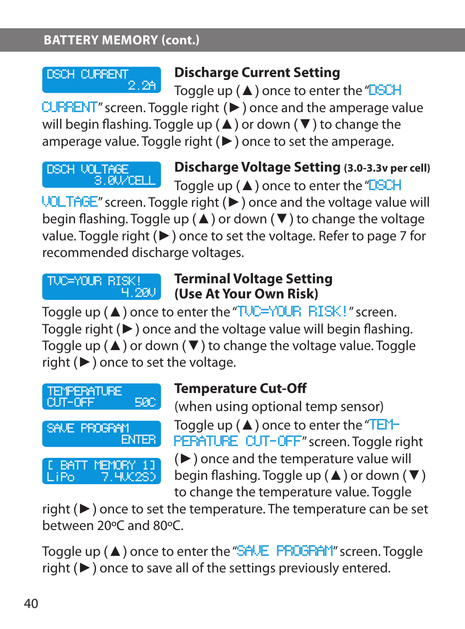 HITEC X1 Pro DC/DC Multi-Charger User Manual | Page 40 / 48