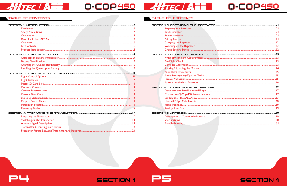 P4 p5 | HITEC Q-Cop 450 User Manual | Page 3 / 16