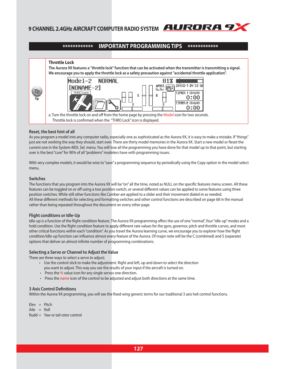HITEC Aurora 9X User Manual | Page 127 / 144