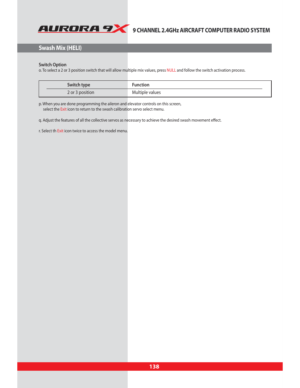 HITEC Aurora 9X User Manual | Page 138 / 144