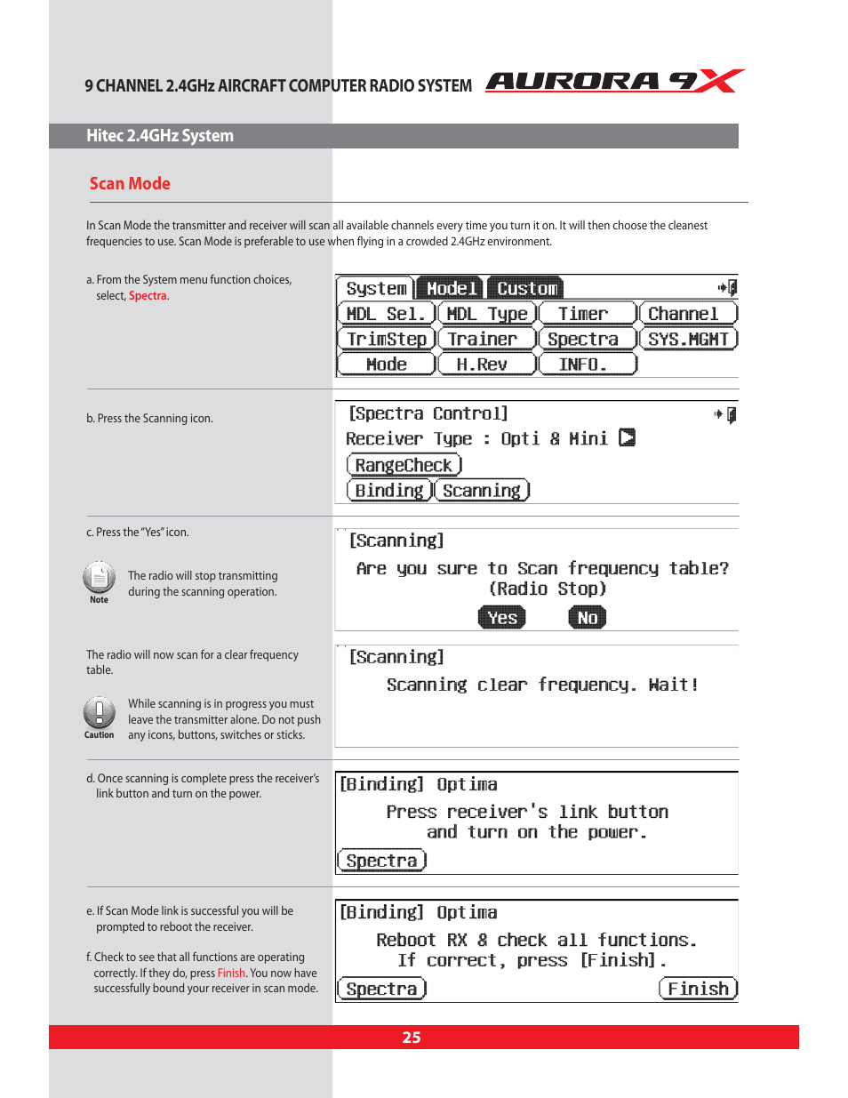Scan mode, Scan, Mode | HITEC Aurora 9X User Manual | Page 25 / 144