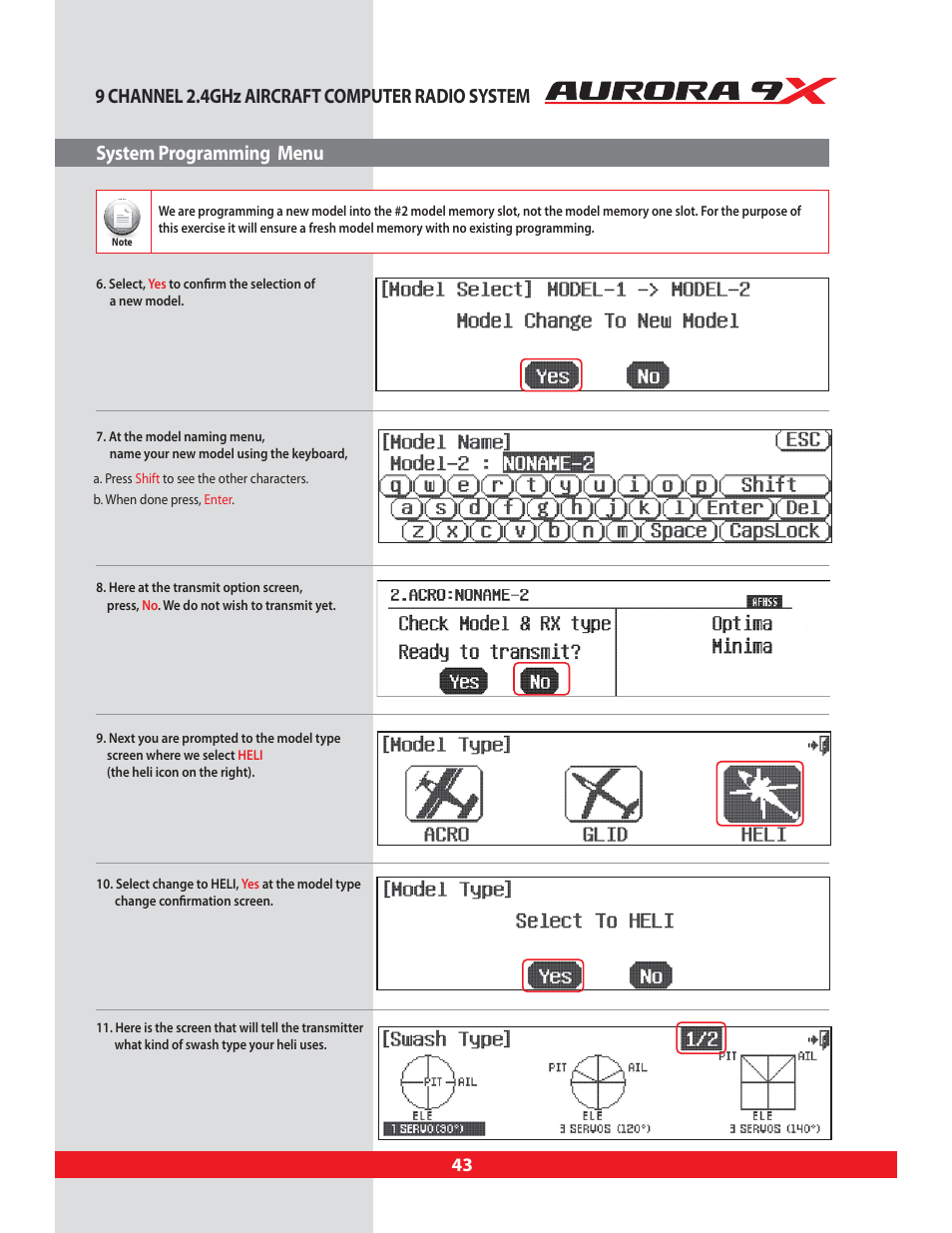HITEC Aurora 9X User Manual | Page 43 / 144