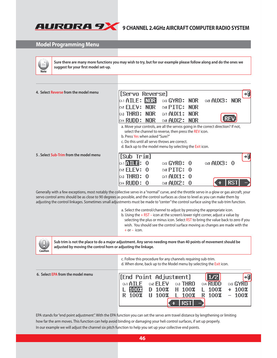 HITEC Aurora 9X User Manual | Page 46 / 144