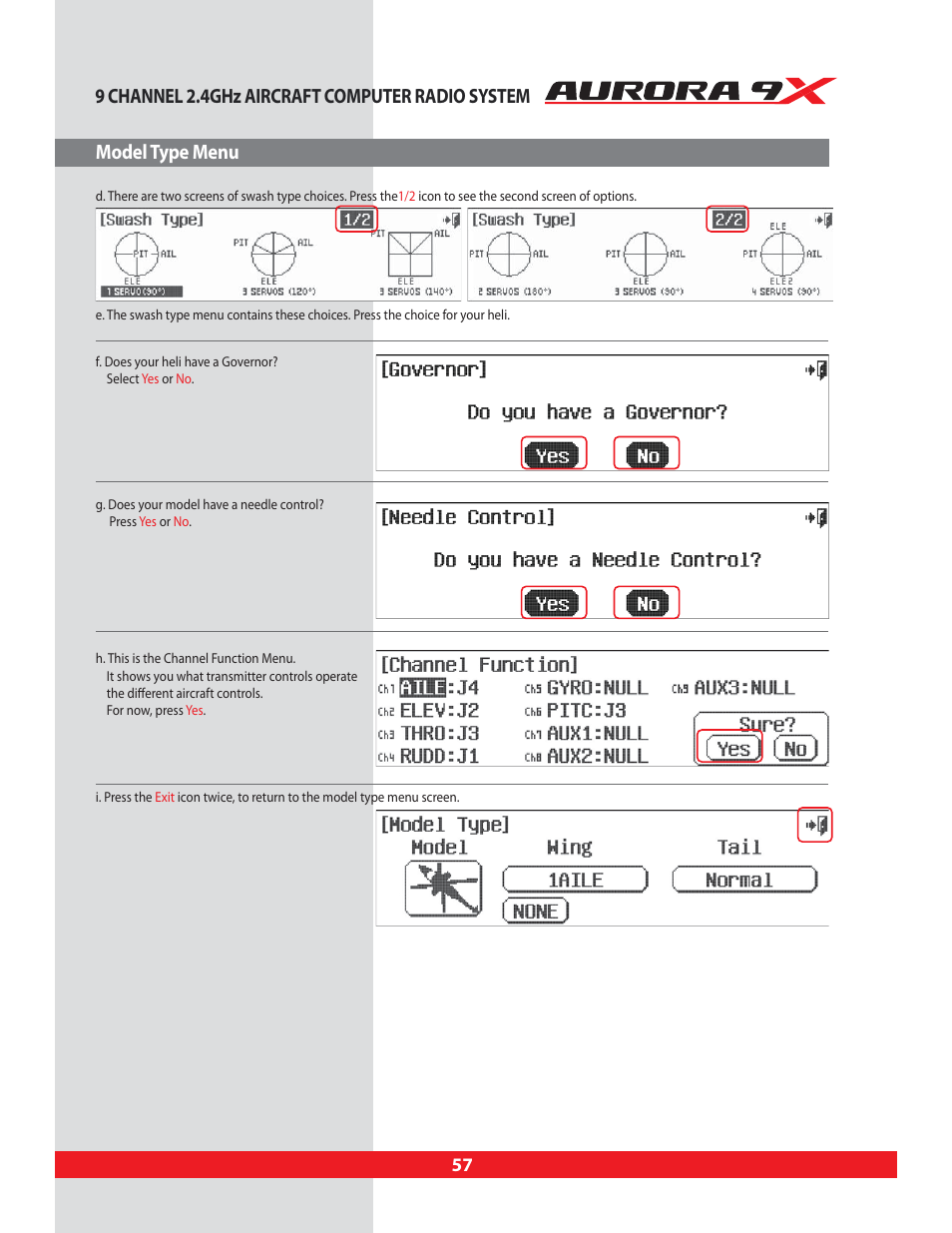 HITEC Aurora 9X User Manual | Page 57 / 144