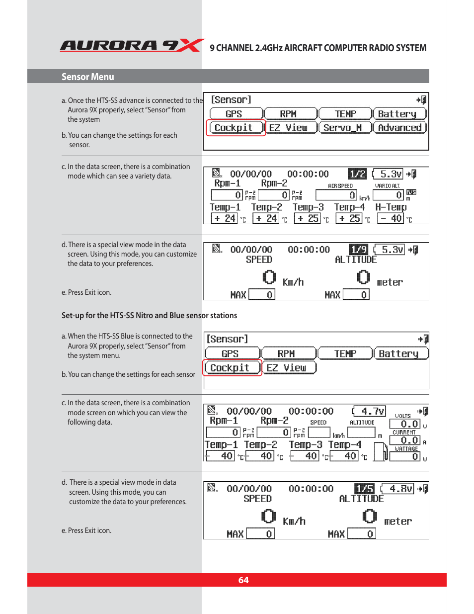 HITEC Aurora 9X User Manual | Page 64 / 144