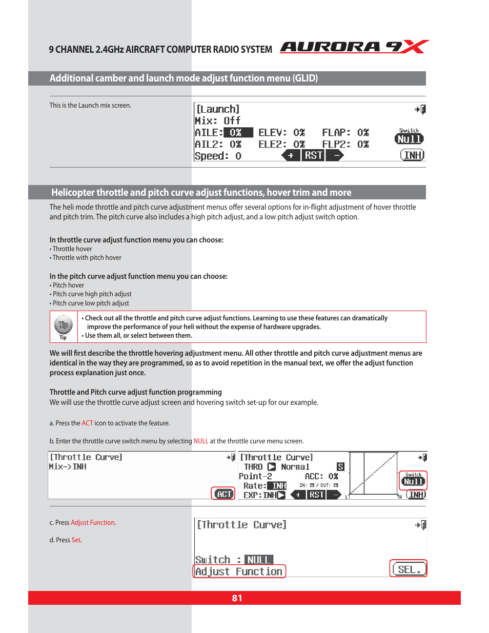 HITEC Aurora 9X User Manual | Page 81 / 144