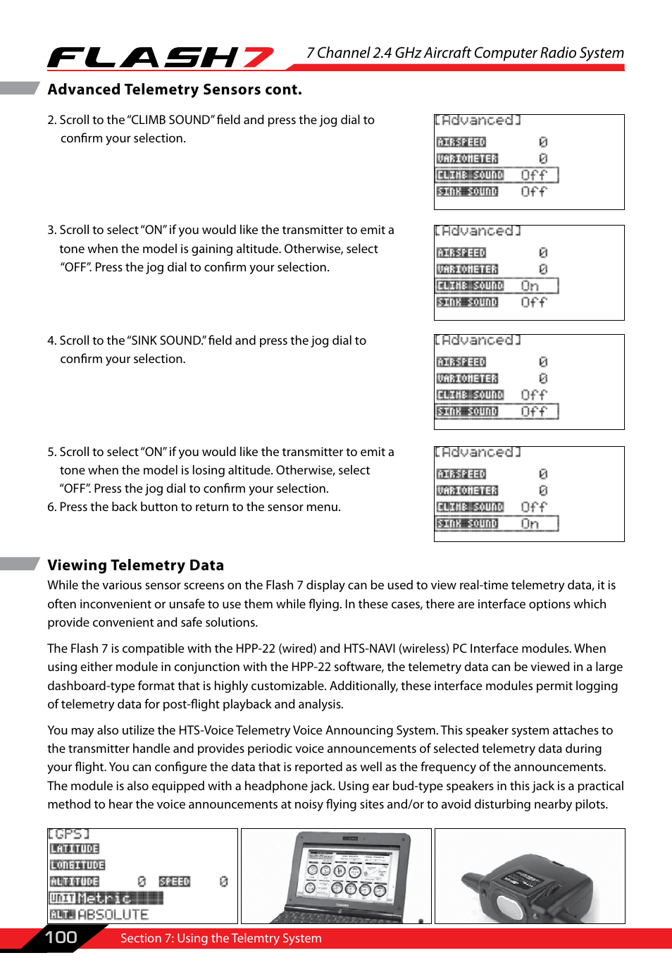 Viewing telemetry data | HITEC Flash 7 User Manual | Page 101 / 102