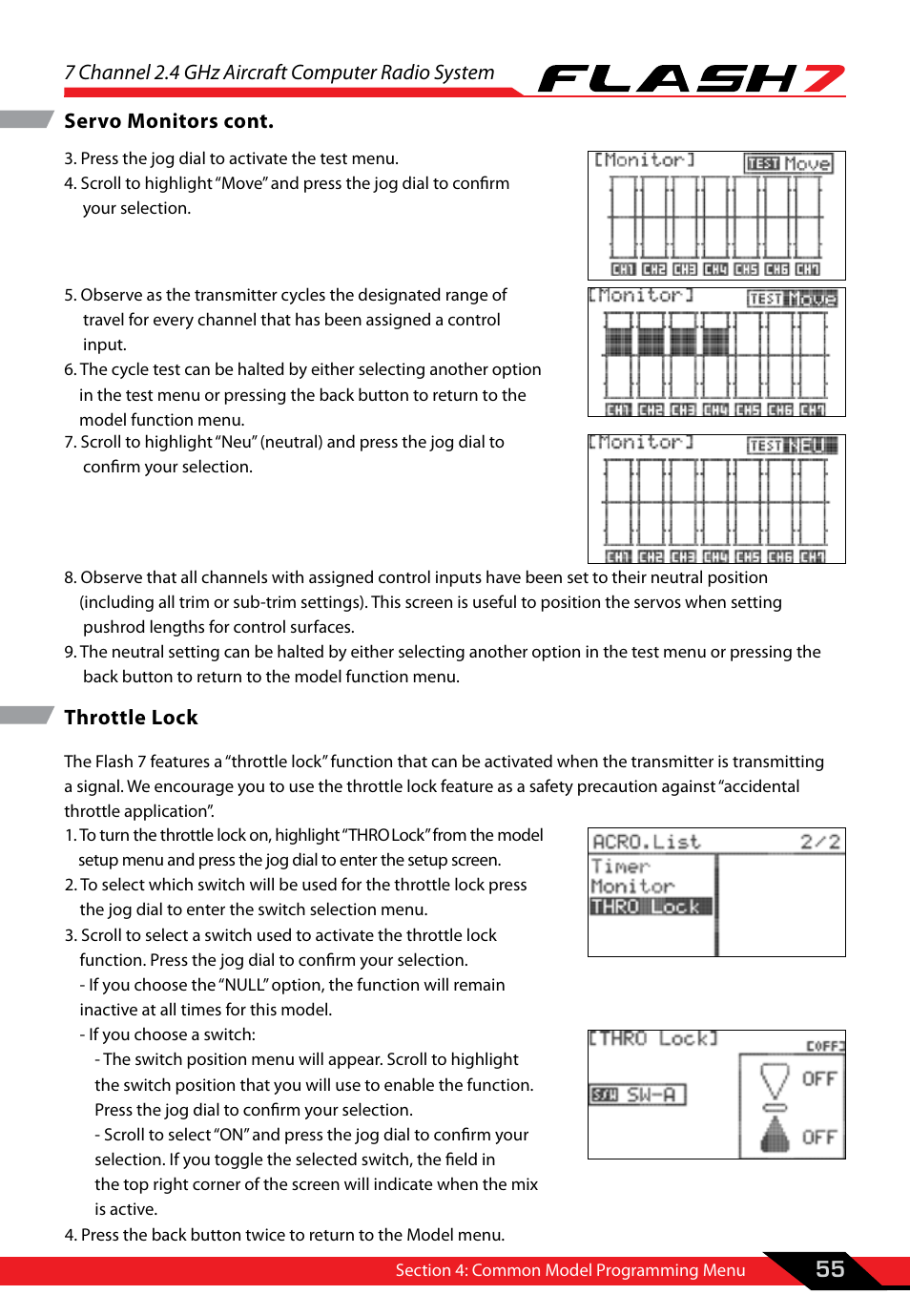 Throttle lock | HITEC Flash 7 User Manual | Page 56 / 102