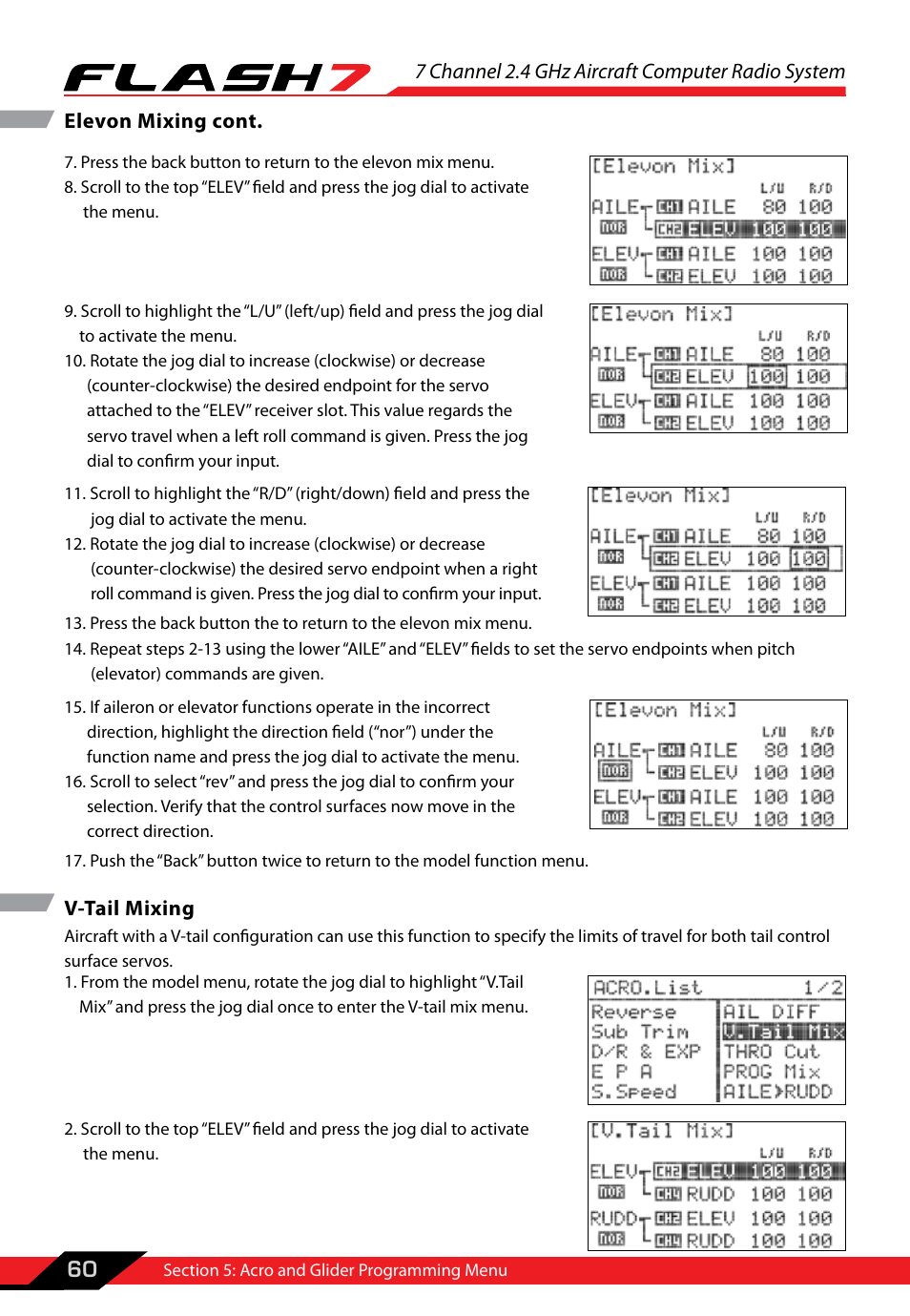 V-tail mixing | HITEC Flash 7 User Manual | Page 61 / 102