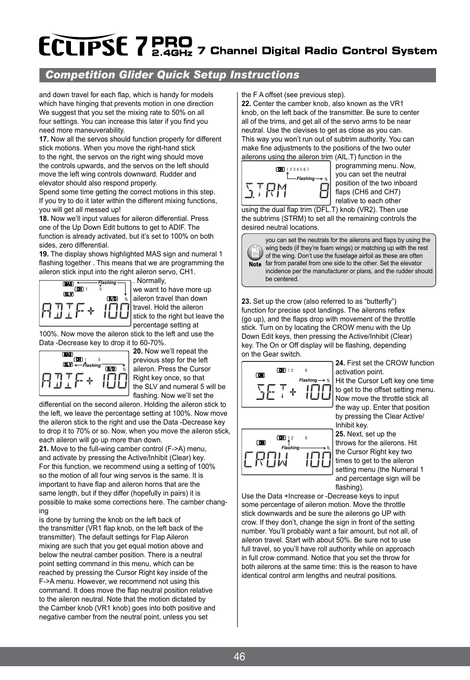 46 competition glider quick setup instructions | HITEC Eclipse 7 Pro User Manual | Page 48 / 66