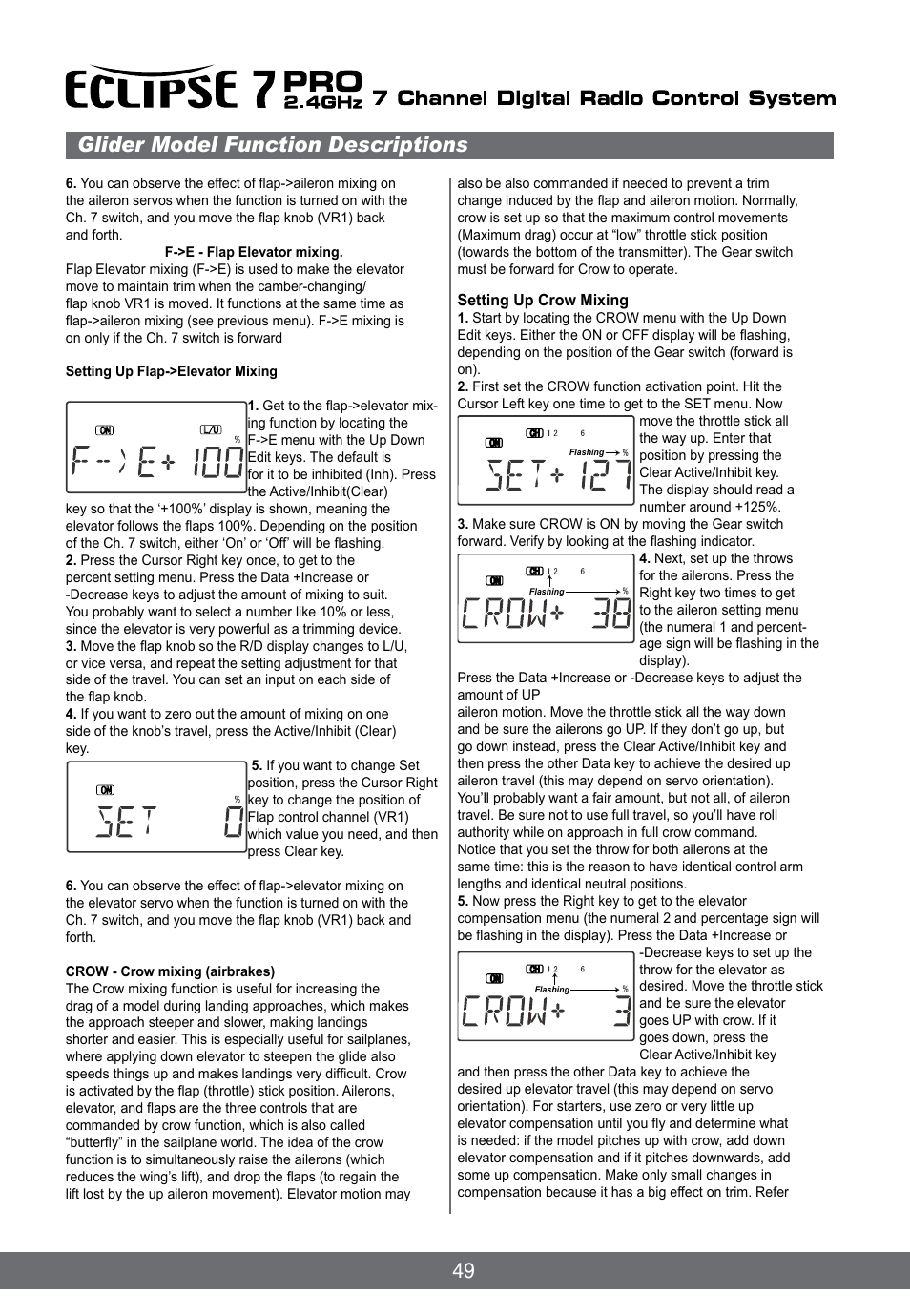 Glider model function descriptions | HITEC Eclipse 7 Pro User Manual | Page 51 / 66