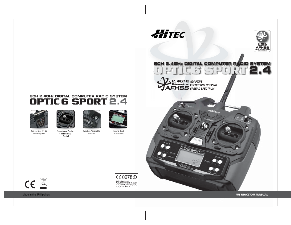 HITEC Optic 6 Sport 2.4 User Manual | 30 pages