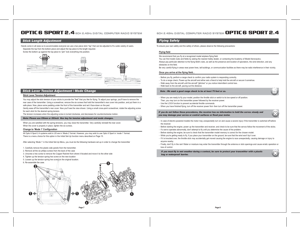 HITEC Optic 6 Sport 2.4 User Manual | Page 5 / 30