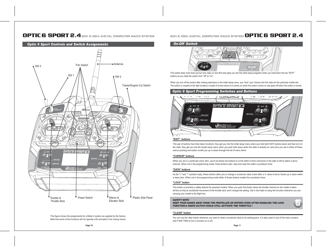 HITEC Optic 6 Sport 2.4 User Manual | Page 6 / 30