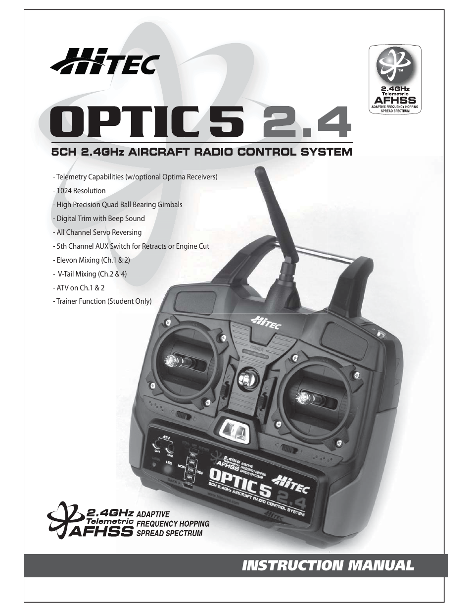 HITEC Optic 5 2.4 User Manual | 24 pages