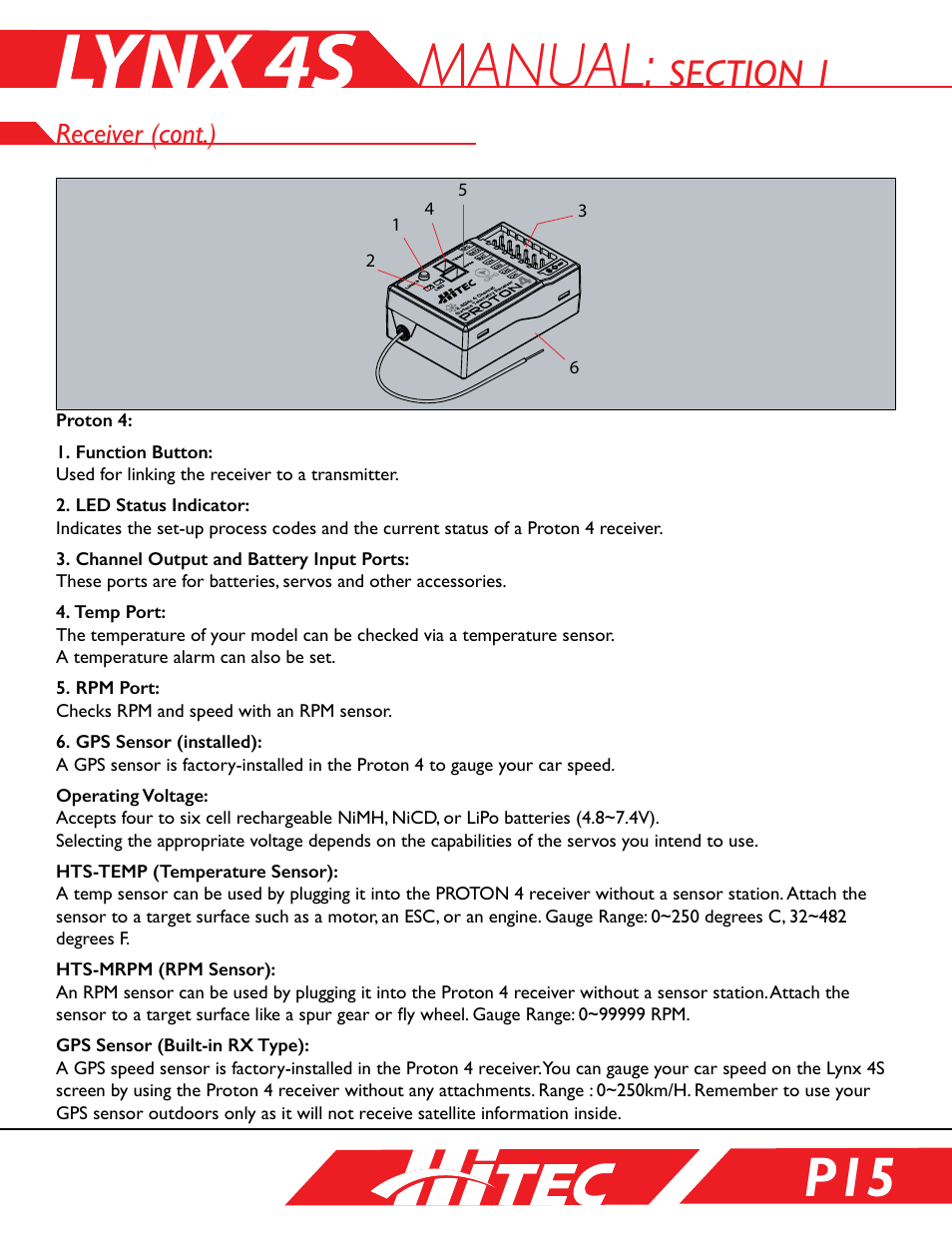 Manual | HITEC Lynx 4S User Manual | Page 15 / 56