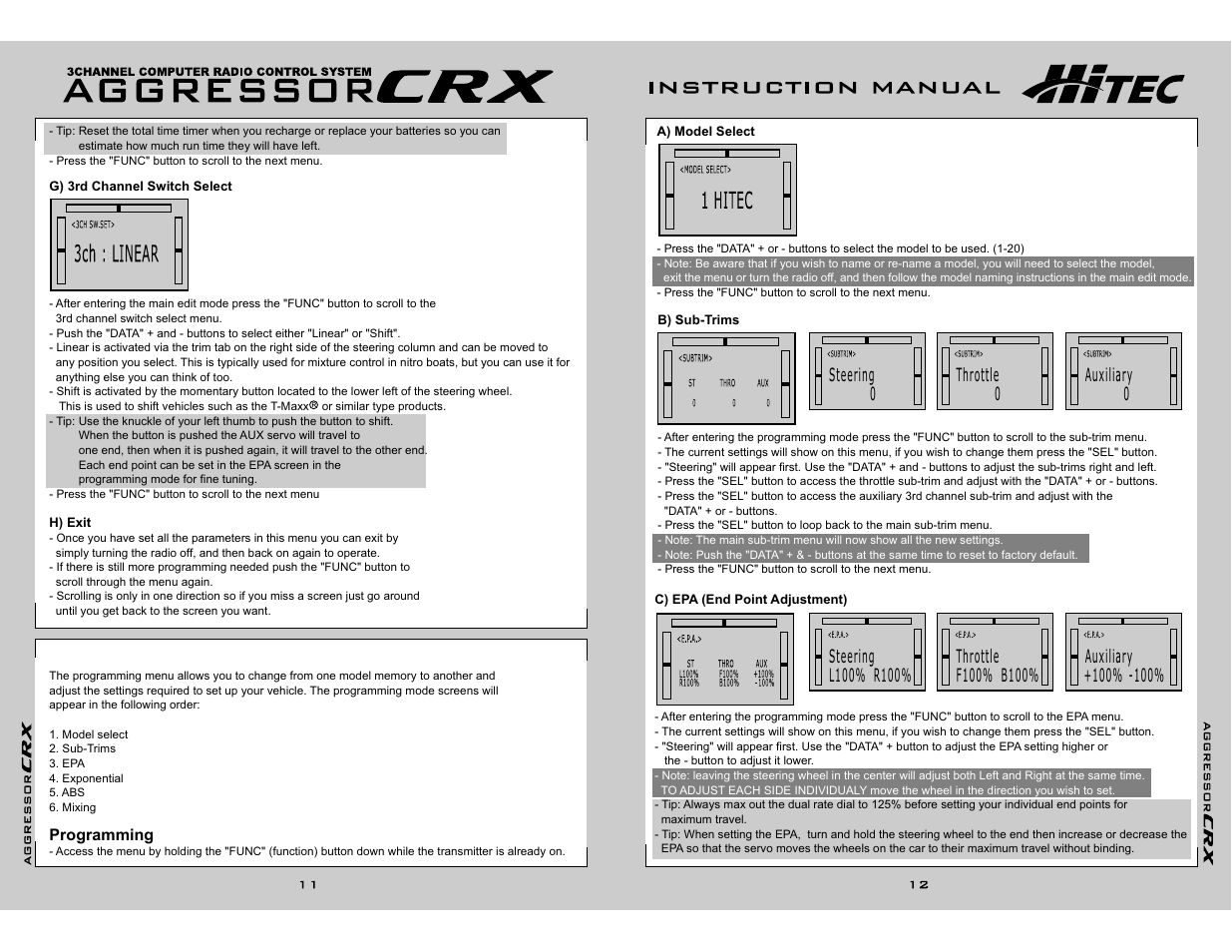 HITEC Aggressor CRX User Manual | Page 6 / 8