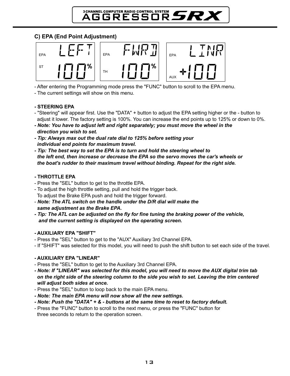 HITEC Aggressor SRX User Manual | Page 14 / 16