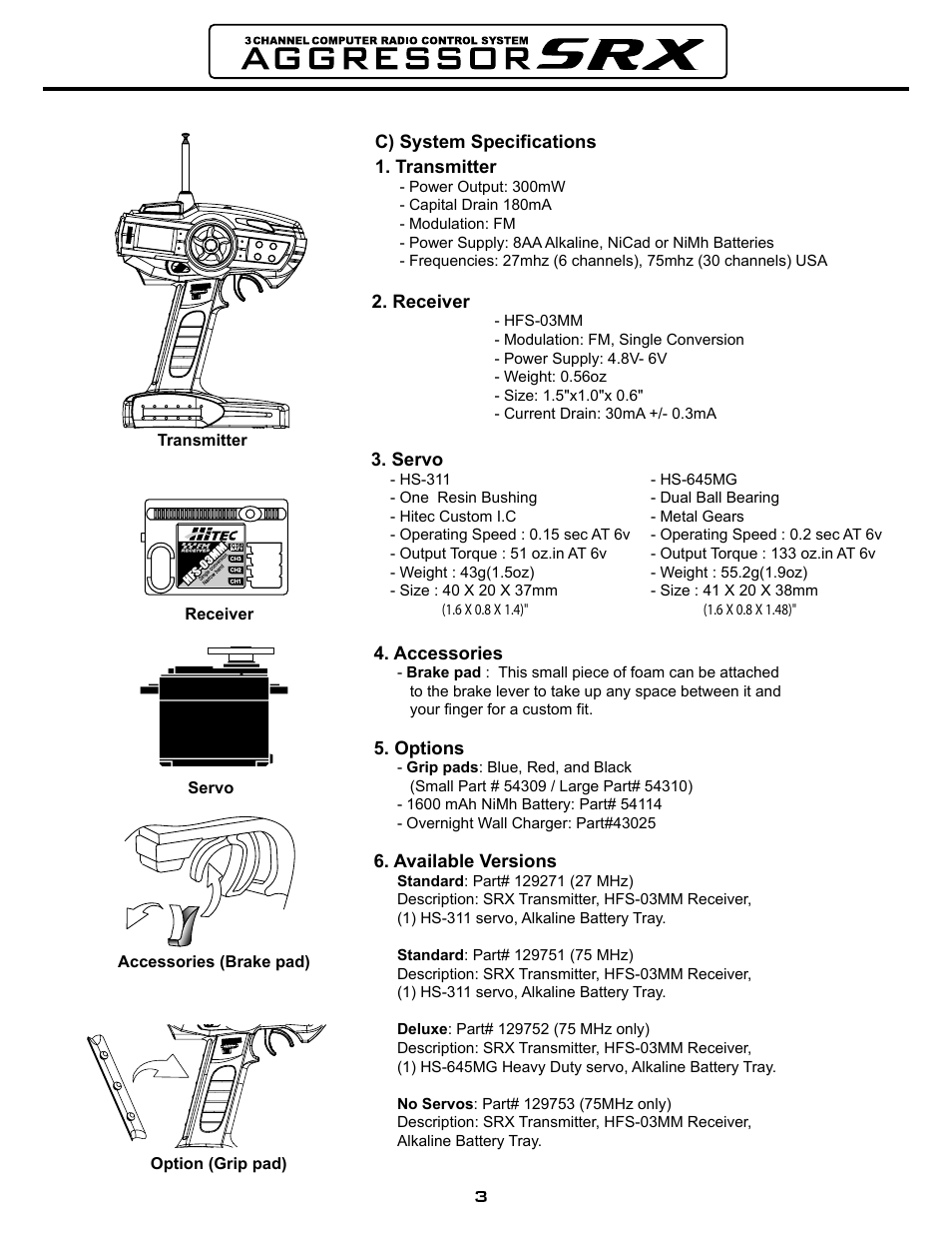 HITEC Aggressor SRX User Manual | Page 4 / 16