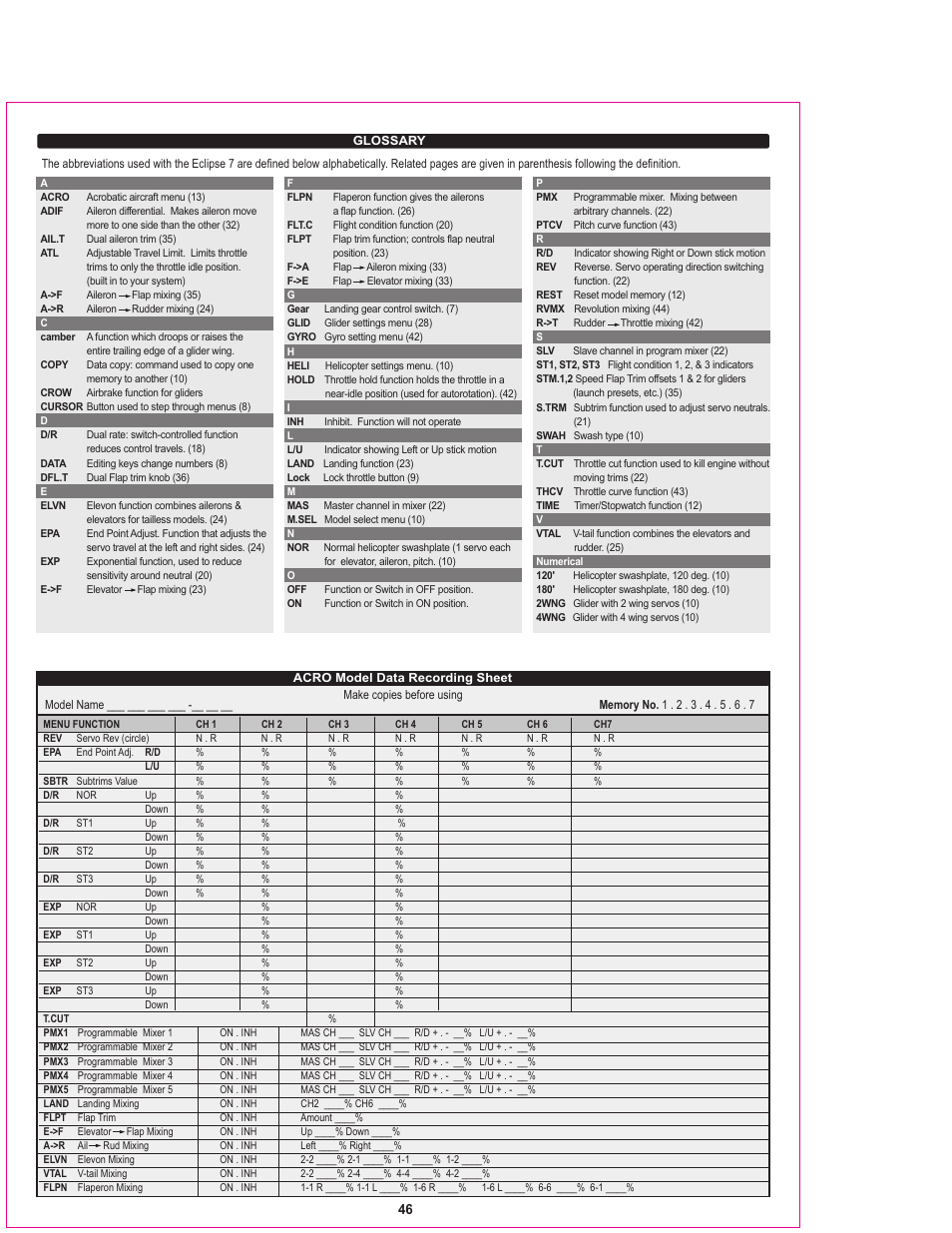 HITEC Eclipse 7 User Manual | Page 46 / 48