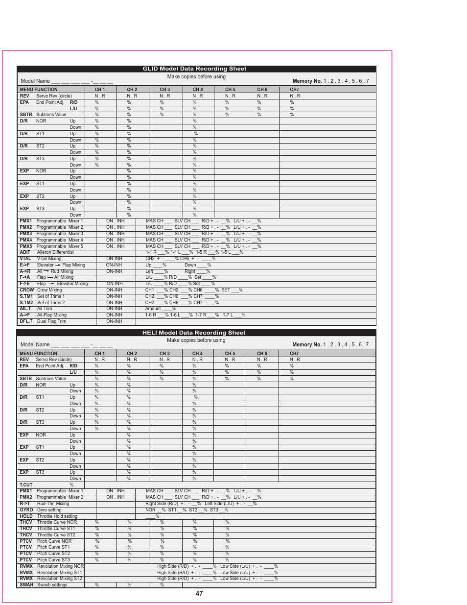 HITEC Eclipse 7 User Manual | Page 47 / 48