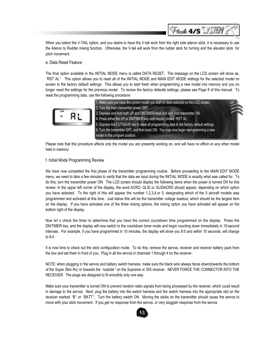 HITEC Flash 5 SX User Manual | Page 13 / 23
