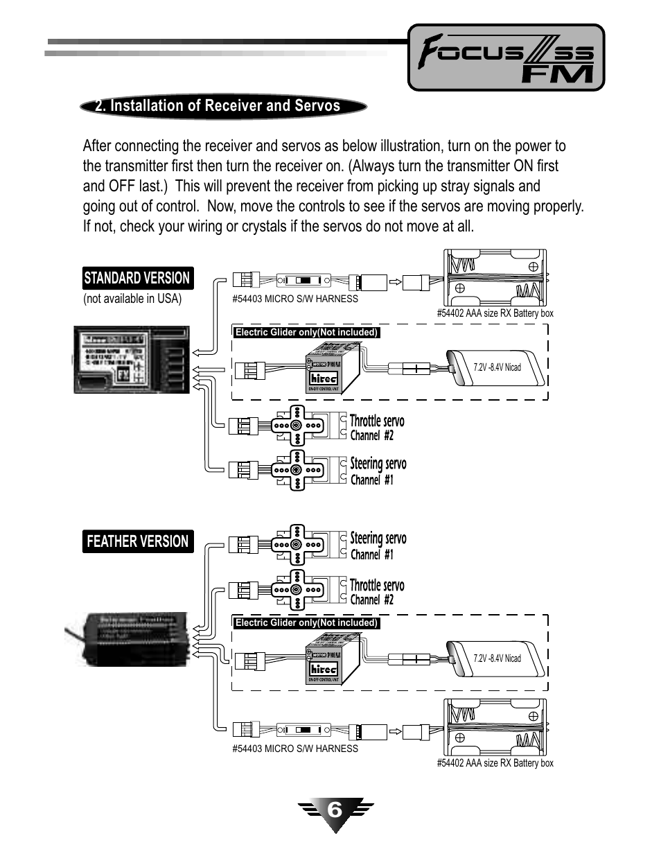 Standard version feather version | HITEC Focus III FM User Manual | Page 7 / 10