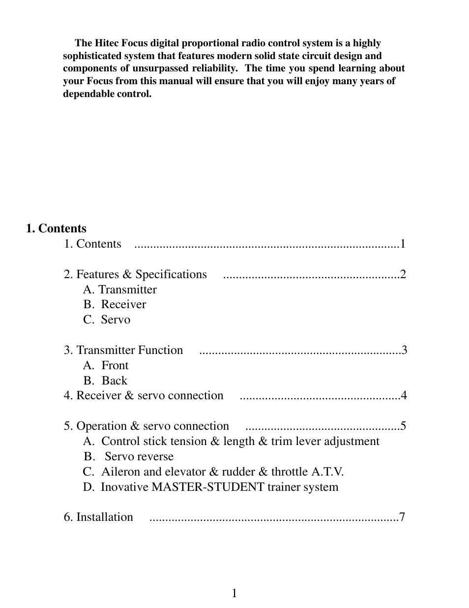 HITEC Focus 4 FM User Manual | Page 2 / 8