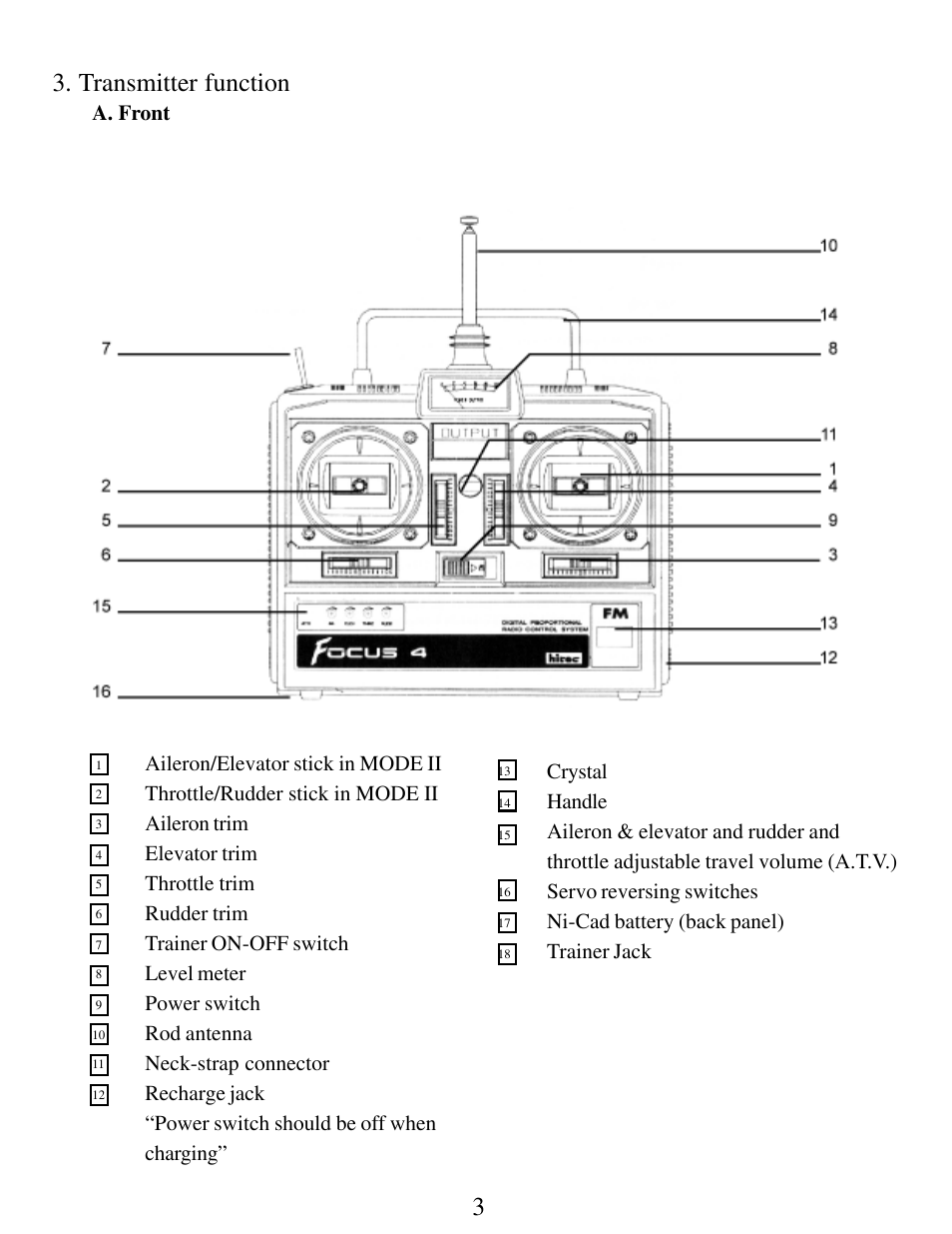 Transmitter function | HITEC Focus 4 FM User Manual | Page 4 / 8