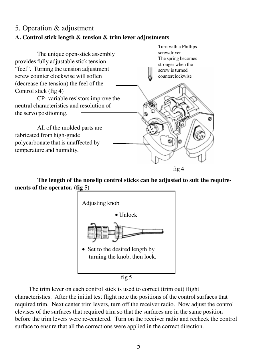 Operation & adjustment | HITEC Focus 4 FM User Manual | Page 6 / 8