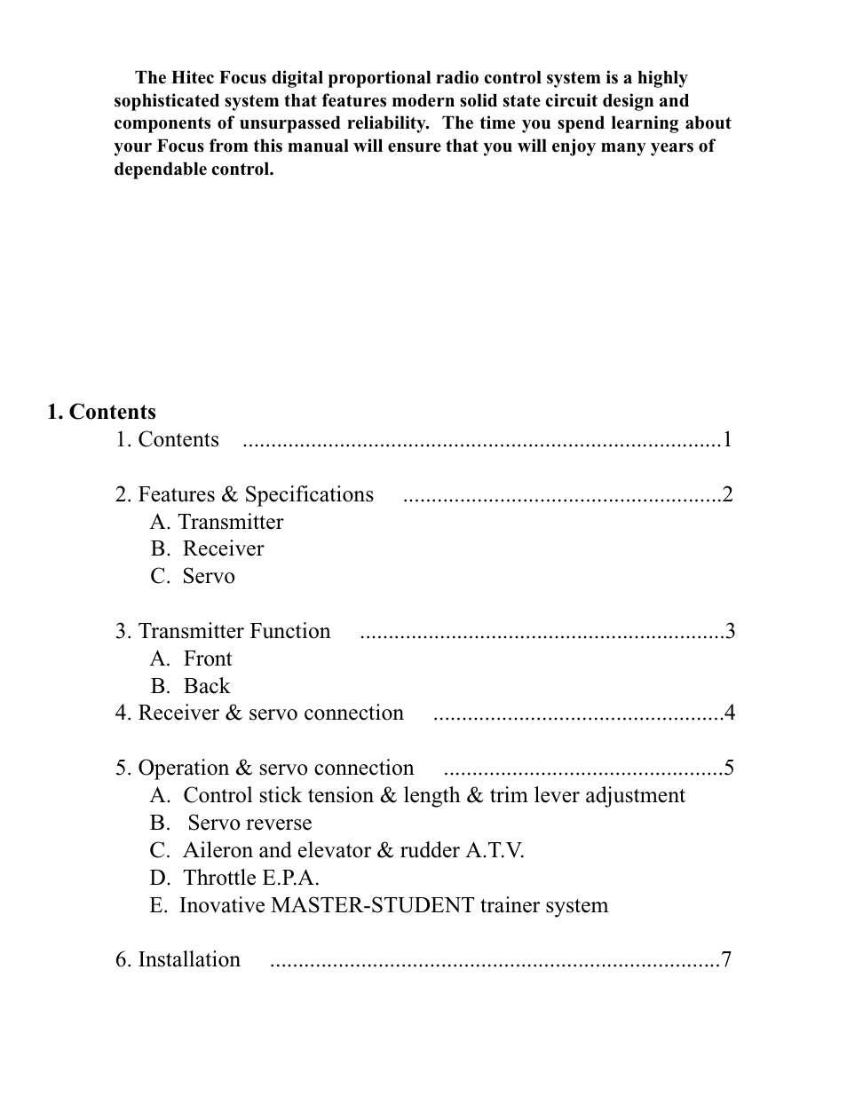 HITEC Focus 6 FM User Manual | Page 2 / 8