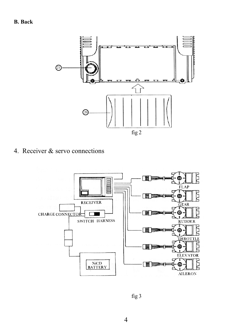 Receiver & servo connections | HITEC Focus 6 FM User Manual | Page 5 / 8