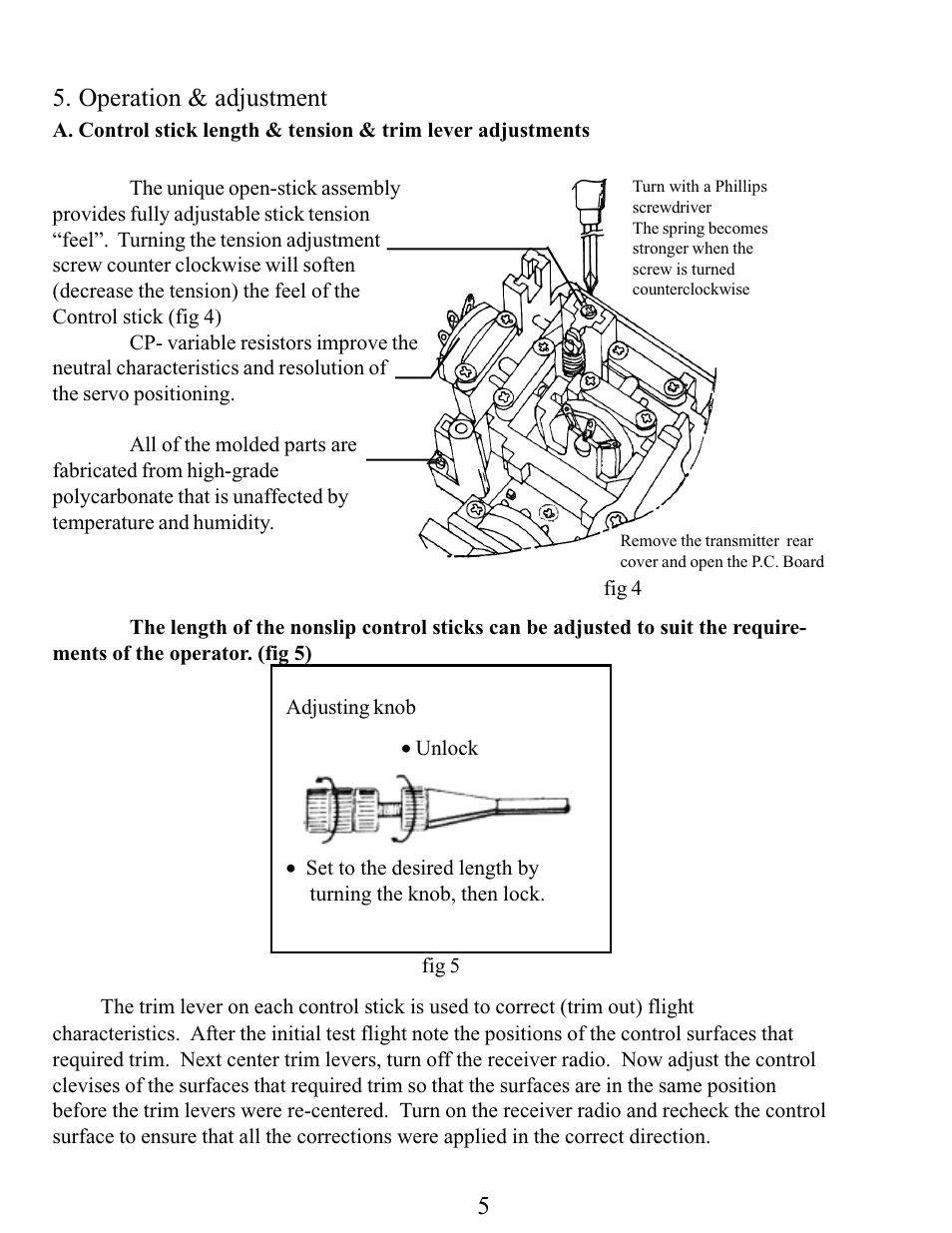 Operation & adjustment | HITEC Focus 6 FM User Manual | Page 6 / 8