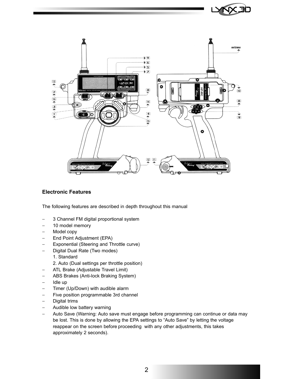HITEC Lynx 3D User Manual | Page 3 / 16