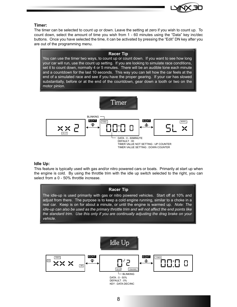 Xx 2 sl x 00:0, Xx x 0 | HITEC Lynx 3D User Manual | Page 9 / 16