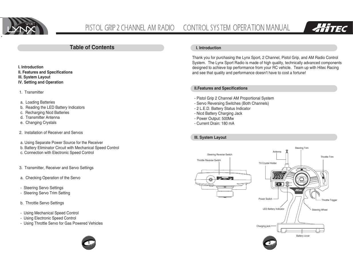 HITEC Lynx Sport User Manual | Page 2 / 6