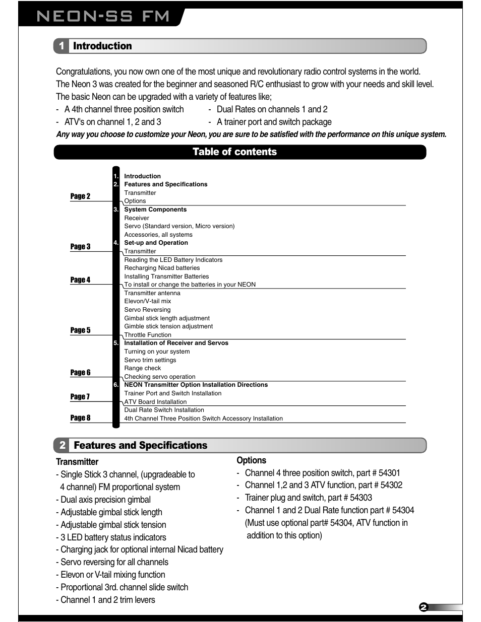 HITEC Neon SS User Manual | Page 2 / 8