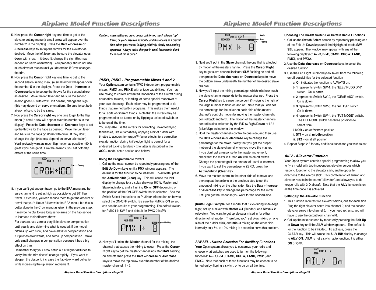 Airplane model function descriptions | HITEC Optic 6 User Manual | Page 20 / 30